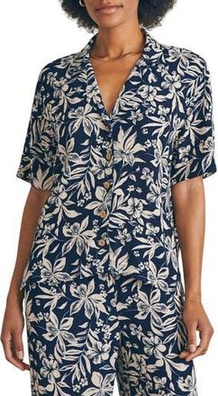 Faherty Lenzing EcoVero Cabana Camp Shirt in Navy Canopy Floral at Nordstrom Rack, Size Small