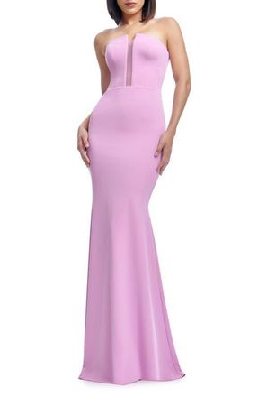 Dress The Population Izzy Strapless Mermaid Gown in Lavender at Nordstrom, Size Xx-Large