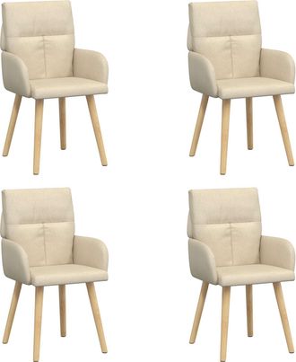 vidaXL Sillas De Comedor 4 Uds. Tela Crema 60 X 56 X 96 Cm Vidaxl