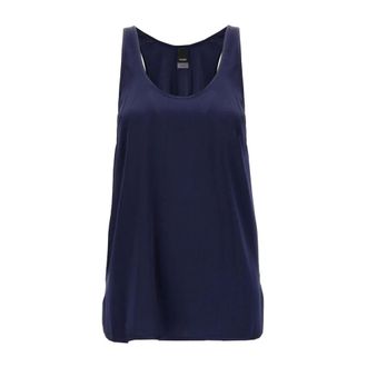 Pinko Sleeveless Tops, female, Blue, XS, Blue Silk Top