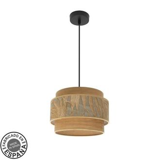 Samoa Lampara Samoa De 1 Luz Con Doble Pantalla Marron