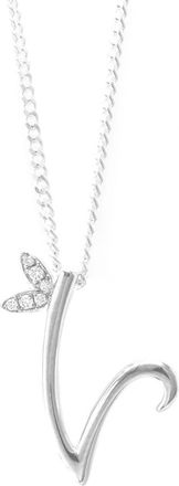 Say It With Winged Diamond Initial Necklace - Sterling Silver - U/22