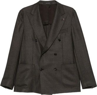 Tagliatore Blazer met dubbele rij knopen en opgestikte zak - Bruin