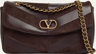 Valentino Garavani Djuna Medium Patchwork Chevron Shoulder Bag