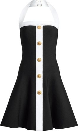 Balmain A-lijn Jurk Met Knopen - Dames - Korte kleedjes - Zwart - L - Kleedjes