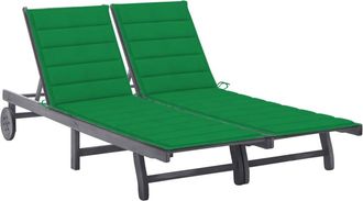 vidaXL Tumbona De Jard&iacute;n 2 Personas Y Cojines Madera Maciza De Acacia Vidaxl