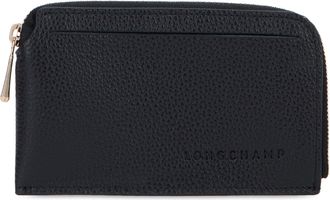Longchamp Womens Leather Zip Wallet Black & Purses