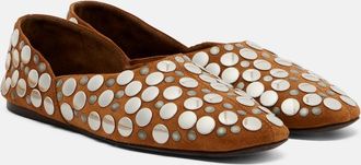 Khaite Jane studded suede ballet flats
