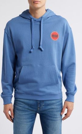 HUGO BOSS Decrincio Logo Graphic Hoodie in Open Blue at Nordstrom, Size Large