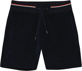 Orlebar Brown Mens Afador Stripe Towelling Shorts In Navy