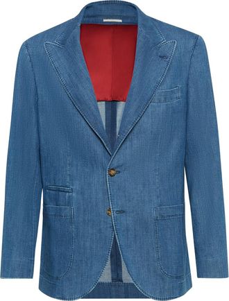 Brunello Cucinelli Denim blazer in Medium Denim at Nordstrom, Size 48 It