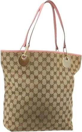 Gucci Pre-owned Tote Bags, female, Beige, Size: ONE SIZE Pre-owned Vintage Canvas Tote Bag