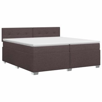 vidaXL Cama Box Spring Con Colch&oacute;n Marr&oacute;n Oscuro 200 X 200 Cm Tela Vidaxl
