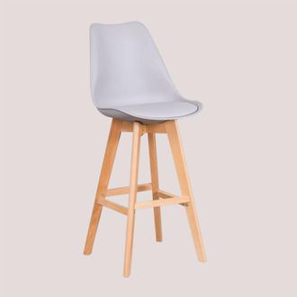 Sklum Pack De 4 Taburetes Altos 75 Cm Con Coj&iacute;n En Polipiel Nordic Sklum