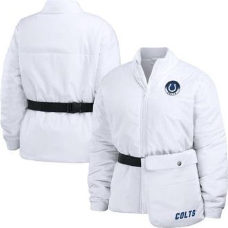 WEAR by Erin Andrews Womens WEAR by Erin Andrews White Indianapolis Colts Packaway Full-Zip Puffer Jacket at Nordstrom, Size Medium