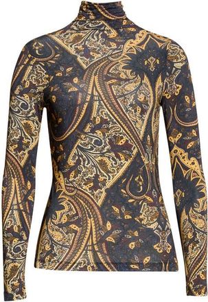 Ulla Johnson Aurelia Long Sleeve Jersey Top in Twilight Paisley at Nordstrom, Size X-Large