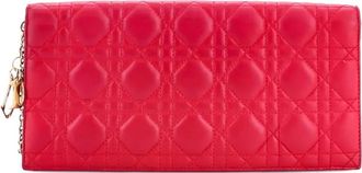 Dior Lady Dior Convertible Chain Cannage Quilt Leather Long clutch bag - Roze