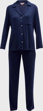 Eberjey Gisele Ribbed Long Pajama Set