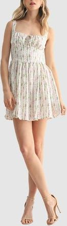 All in Favor Square Neck Mini Sundress in Pink Bow at Nordstrom Rack, Size X-Large