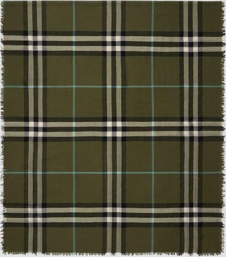 Burberry Wide Check Wool Scarf