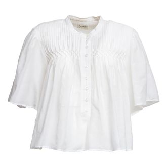 Isabel Marant Isabel Marant, Blouses, female, White, Size: 2XS Smock Top in Cotton Voile