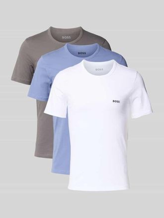 HUGO BOSS Regular Fit T-Shirt im 3er-Pack aus reiner Baumwolle in Blau, Gr&ouml;&szlig;e M