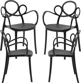 Regalos Miguel Regalos Miguel - Packs Sillas Jard&iacute;n - Pack 4 Sillas Sky Con Reposabrazos - Negro