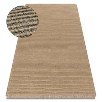 RugsX Rugsx - Tappeto Juta 3651 Beige Scuro Un Colore - Juta, Tessitura Piatta, Frange Beige 80x150 Cm