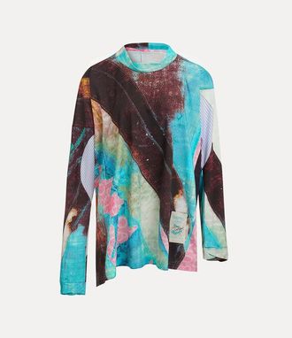 Vivienne Westwood Worlds End Drunken Top Print Jersey/voile Os-u Unisex