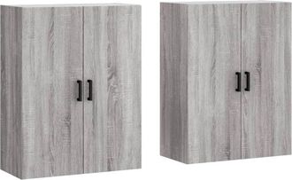 vidaXL Armarios De Pared 2 Unidades Gris Sonoma 69,5x34x90 Cm Vidaxl