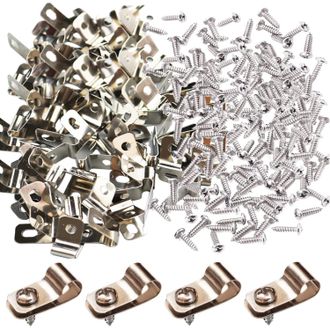 OEM 100 Abrazaderas Para Cercas, 100 Tornillos, Soportes De Montaje De Acero Inoxidable Para Abrazaderas