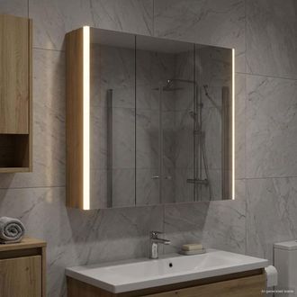 vidaXL Vidaxl Mobiletto Per Specchio Da Bagno Rovere Artigianale