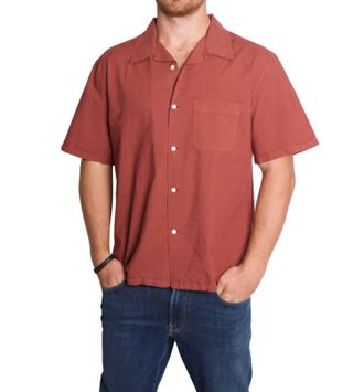 Knickerbocker Director Cotton Shirt In Rust
