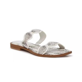 Dolce Vita Womens Dolce Vita Impala Sandals White Gray Snake Print Slip On ZAP1639