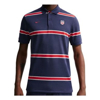 Nike USMNT 2026 Polo Shirt Midnight Navy Sail University Red IB6216-410