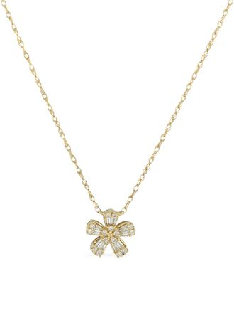 Luxury Bazaar 14K yellow gold diamond flower-pendant necklace - Goud
