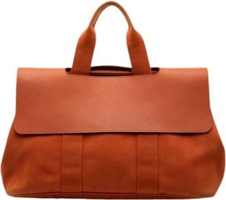 Herm&egrave;s Pre-owned Weekend Bags, female, Orange, Size: ONE SIZE Pre-owned Canvas Weekend Bag