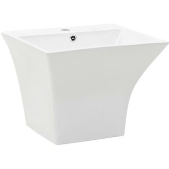 vidaXL Lavabo De Pared De Cer&aacute;mica Blanco 500x450x410 Mm Vidaxl