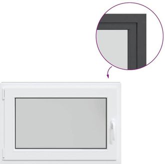 vidaXL Ventana De S&oacute;tano risor 90x70 Cm Oscilobatiente Din Izquierda Antracita Vidaxl