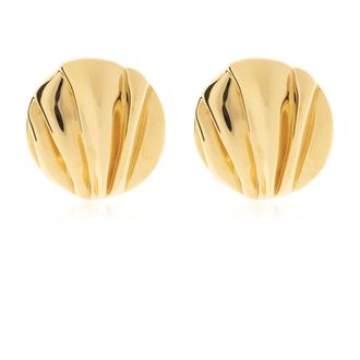 Chlo&eacute; Pleats Clip-On Oorbellen - Dames - Oorbellen - Geel - ONE Size - Accessoires