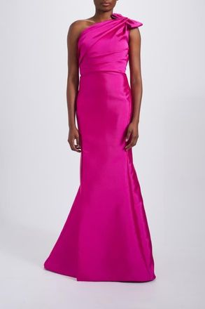 Amsale Mikado Draped Bodice Gown in Fuchsia at Nordstrom, Size 16