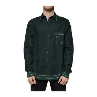 Dolce & Gabbana Heren, Overhemden, Groen, Maat: L Katoen