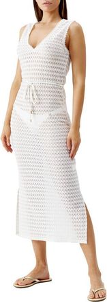 Melissa Odabash Annabel Open Stitch Cover-Up Dress in White at Nordstrom, Size X-Small