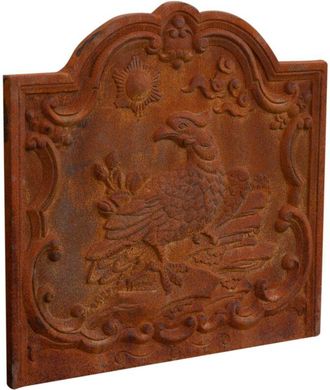 Biscottini International Biscottini - Placa De Hierro Fundido Front&oacute;n Con Emblema Para Chimenea Panel Para Chimenea Parachispas Rejilla De Protecci&oacute;n Salva Suelos