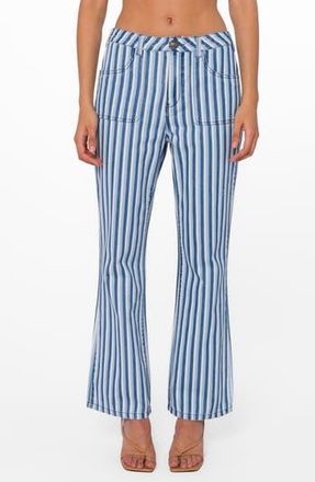 Velvet Heart Sloane High Rise Flare Jeans in Blue Stripe at Nordstrom Rack, Size 29