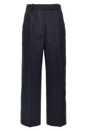 Thom Browne Womens High Waisted Double Pleat Trou - Black Wool - Size EU 46 (Womens)