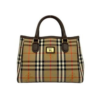 Burberry Pre-owned Handbags, female, Beige, Size: ONE SIZE Pre-owned Leather Canvas Handbag
