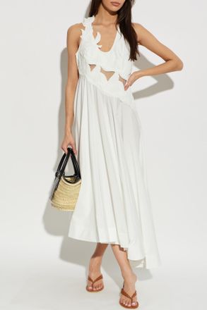 Zimmermann Asymmetric Strappy Dress, Womens, White