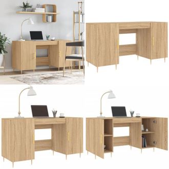 vidaXL Scrivania Rovere Sonoma 140x50x75 cm in Legno Multistrato - Scrivania da studio - Scrivania in legno multistrato