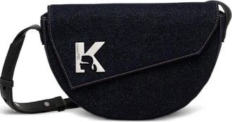 Karl Lagerfeld Mini-tas met logoplakkaat - Blauw